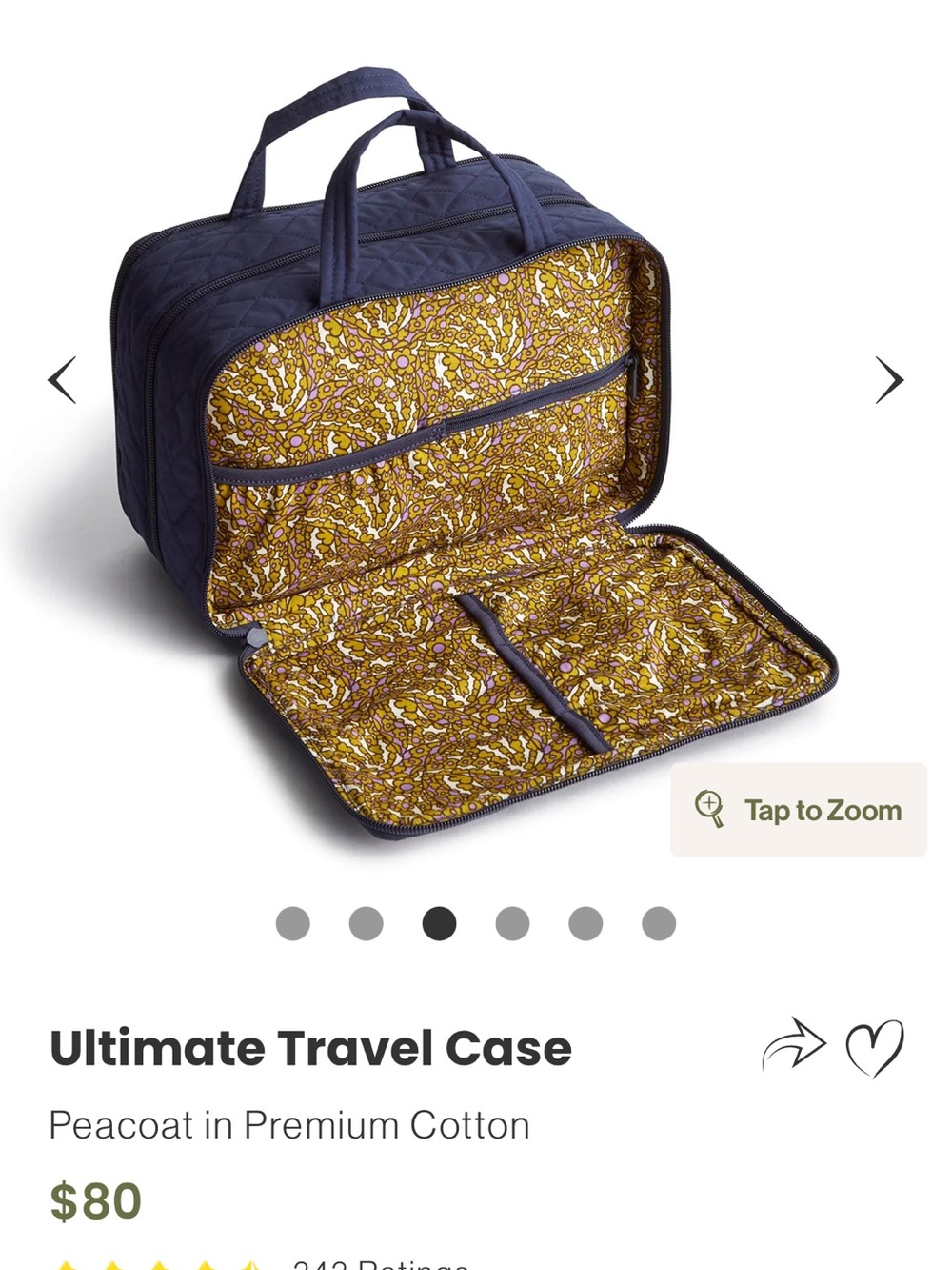 Vera Bradley Ultimate Travel Case in Peacoat Blue